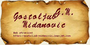 Gostoljub Midanović vizit kartica
